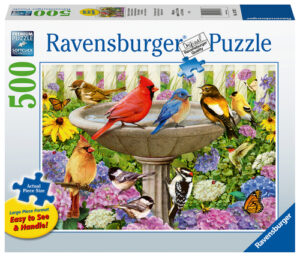 Puzzel Bij het vogelbadje