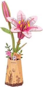 Diy Houten bloem Pink Lily