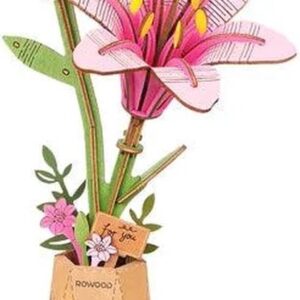Diy Houten bloem Pink Lily     /                (6946785121810)