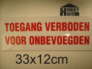 Toegang verb. voor onbevoegden