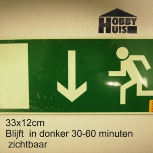 Nooduitgang pijl omlaag        / ACHTERWANDREK  (             )