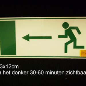 Nooduitgang pijl links         / ACHTERWANDREK  (             )