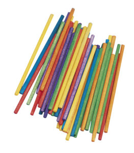 Knutselhoutjes 10cm gekleurd