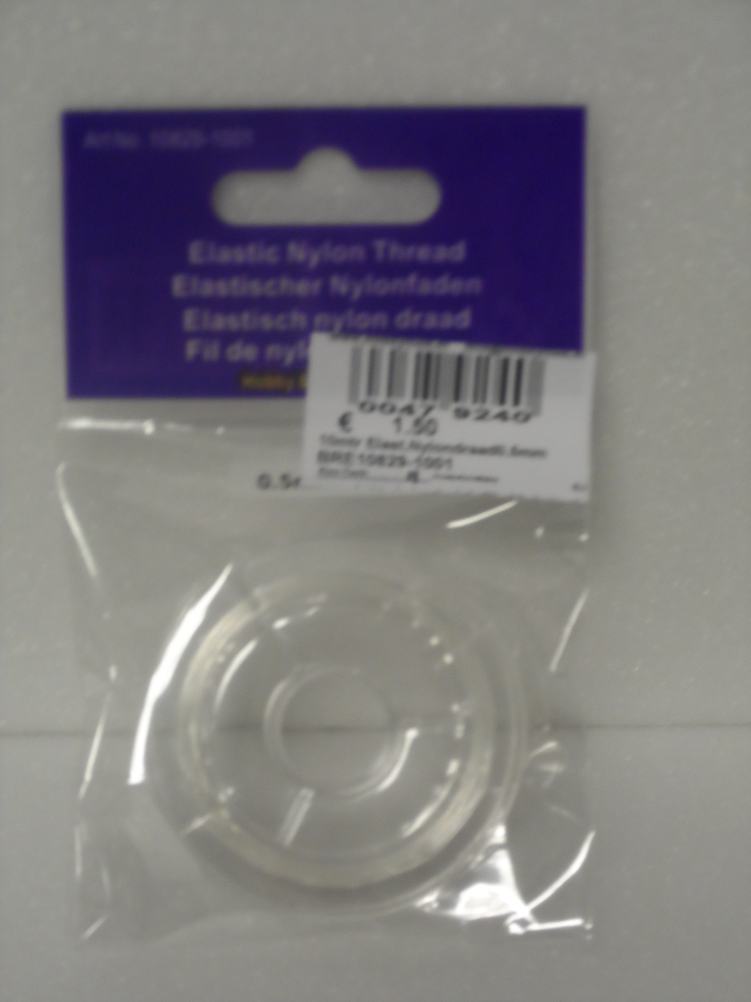 10mtr Elast.Nylondraad0.5mm