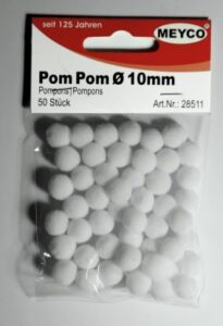 ca.50 Pompons 10mm wit