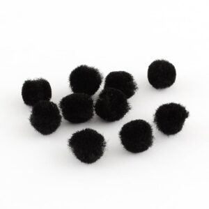 ca. 40 Pompons 15mm Zwart