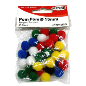 ca. 40 Pompons 15mm Assorti
