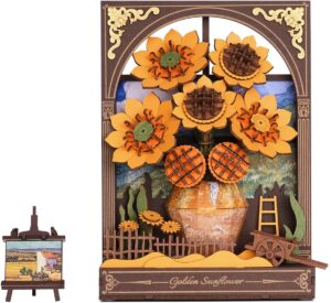 Golden Sunflower 3d Hout